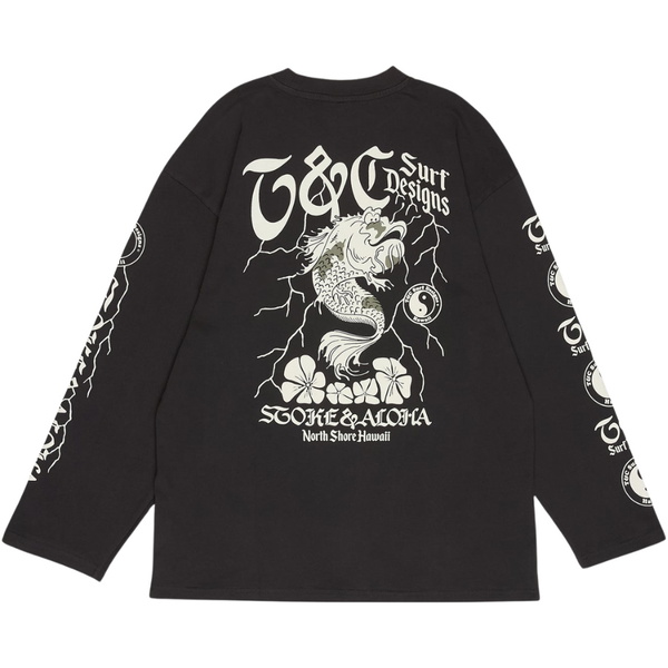 2026 T & C Surf Designs Mens Koi Lightning Long Sleeve Tee TM7TS - Fatigue Black